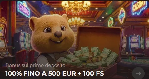 Bonus sul primo deposito 100 fino a 500 euro 100 fs